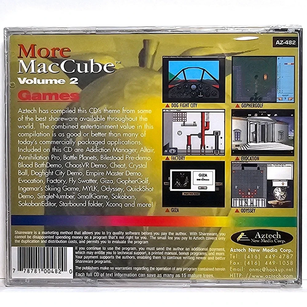 Aztech More MacCube Games Vol‎ 2 Mac OS Vintage CD-ROM AZ-482 New Sealed VTG